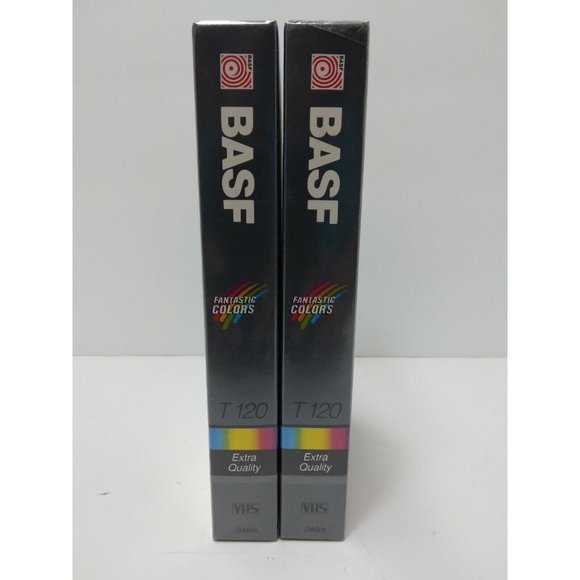 New BASF T 120 Extra Quality Blank VHS Tape Videocassette Lot of 2 Sealed! - Picture 4 of 9